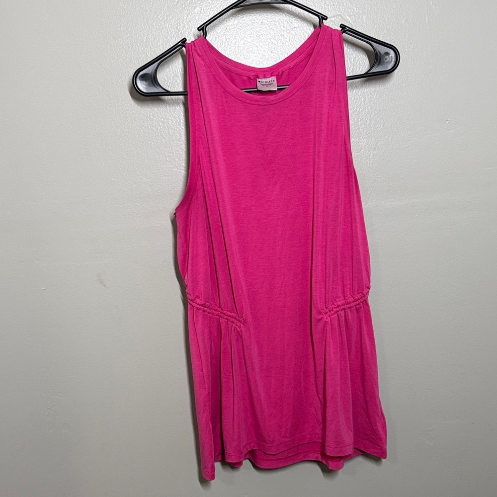 Athleta Hot Pink Sleeveless Gathered-Waist Tank